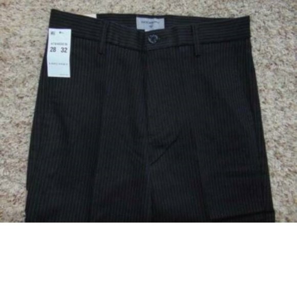 Mens Dockers Pants Black Striped 38x30 Flat Front Signature Stretch Crease Dress - Picture 3 of 5
